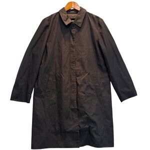 Vintage Barney’s New York Jacket Women Large Black Long Coat Designer Button 90s